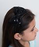 Ribbon candy Bow Designed Sequins Embellished Hair Band - Black