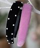 Ribbon candy Set Of 2 Pearls Embellished & Solid Velvet Padded Hair Bands - Black & Purple