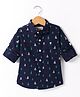 JASH KIDS Cotton Knit Full Sleeves Jungle Theme Printed Shirt - Navy Blue