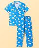 Pine Kids Single Jersey Knit Half Sleeves Night Suit Polar Bear Print - Blue
