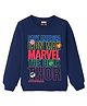 KUCHIPOO Fleece Marvel Avengers Featuring Full Sleeves Typography Printed Sweatshirt - Blue