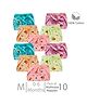 Chirsh Baby Cotton Cloth Nappies With String Pack Of 10 Cloth Diapers/Nappies (0-6 Months) Medium- Multi Color