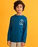 Anthrilo Full Sleeves Nothing Is Impossible Text Printed Comfort Fit Tee - Blue