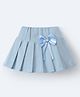 Mark & Mia Cotton Above Knee Length Skirt with Bow Applique - Light Blue