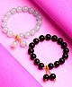 Stol'n Set Of 2 Crystal Designed Bracelet - Black & Sky Blue
