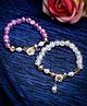 Stol'n Set Of 2 Crystal Charm Embellished Floral Detailed Bracelets - Purple & White