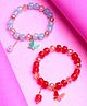 Stol'n Set Of 2 Butterfly Detailed Crystals Embellished Bracelets - Red & Sky Blue