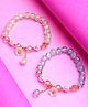 Stol'n Set Of 2 Crystal Charm Embellished Bracelets - Sky Blue & Sea Green