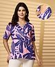 Zelena 100% Cotton Half Sleeves Floral Printed Maternity Zipless Feeding Top With Nursing Access - Purple & Pink