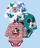 Babyhug Disney Interlock Knit Full Sleeves Onesies with Mickey Mouse Graphics Pack of 3 - White Red & Green
