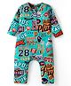 Babyhug 100% Cotton Knit Full Sleeves Romper with  Text Print - Mint Green