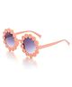ZQBIEE Floral Designed UV Protected Round Sunglasses - Orange