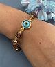 Sky Blue Color Evil Eye Rudraksha Bracelet Adjustable Gold Plated Pendant Bracelet