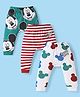 Babyhug Disney  Interlock Knit Full Length Diaper Leggings With Mickey Mouse Graphics Pack of 3 - Green Red & White