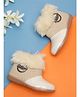 Tiny Bugs Fur Detailed Zip Up Boots - Beige