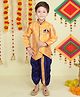 Jeet Ethnics Full Sleeves Floral Foil Printed Kurta With Dhoti Set - Yellow