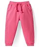 Babyhug  Terry Knit Full Length Lounge Pants with Crochet Detailing - Dark Pink