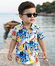 Babyhug Cotton Woven Half Sleeves Shirt With Beach Theme Print - Multicolour