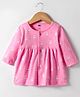 Simply Interlock Full Sleeves Front Open Frock with Bunny Print - Pink