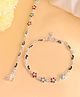 VALLEY OF JEWELLERY -  Studded Mutli Color Flower Shaped Anklet - Silver