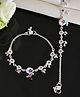 VALLEY OF JEWELLERY-  Stone Studded Circular Shaped Traditional Anklet - Silver