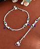 VALLEY OF JEWELLERY -  Mutli Color Meenakari Anklet - Silver