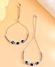 VALLEY OF JEWELLERY -Traditional Evil Eye Designer Anklet - Silver