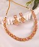 VALLEY OF JEWELLERY - Gold Plated Pink Stone Studded Jewellery Set - Gold
