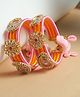 Viraasi Light Pink Yellow Kundan Embellished Bangles