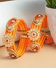 Viraasi Orange Yellow Kundan Embellished Bangles