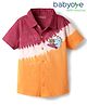 Babyoye 100% Cotton Single Jersey Knit Half Sleeves Shirt With Bear Print - Orange & Maroon