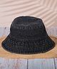 Dukiekooky Cotton Solid Bucket Hat - Black