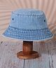 Dukiekooky Cotton Solid Bucket Hat - Light Blue