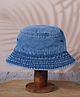 Dukiekooky Cotton Solid Bucket Hat - Blue