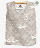 Cocoon Care 100% Bamboo Cotton Muslin Sleeveless Bunnies Printed Jhabla - Grey