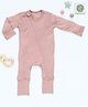 Cocoon Care Full Sleeves Solid Romper With Reversible Mittens & Footie - Woodrose Pink
