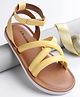 Pine Kids Velcro Closure Sandals with Crossover Straps - Yellow