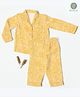Cocoon Care 100% Bamboo Cotton Muslin Full Sleeves Abstract Printed Coordinating Night Suit Set - Mustard