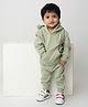 Cot & Candy Organic Cotton Full Sleeves Solid Hoodie & Joggers Set - Green