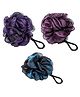COZY VIBES Shower Bath Sponge,Shower Loofahs Balls for Body Wash Bathroom Men Women- Mesh Puffs Sponges,Scrubber Exfoliating for Silky Skin,Full Cleanse-SET OF 3 -COLOR MAY VARY