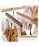 COZY VIBES  8 Hook Wooden Hangers,Wooden Belt Hanger for Closet,Multi Hook Cloth Hanger,Tank Top Bra Hanger,Closet Accessories Organizer Hooks for Belts-PACK OF 1-COLOR MAY VARY