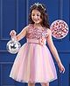 Mark & Mia Woven Sleeveless Party Dress with Sequin Detailing & Floral Applique - Pink