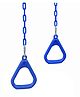REZNOR Gym Trapeze Ring with Chain Set for Kids/Adults Sports Outdoor and Indoor Gym Swing, Blue