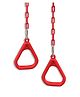 REZNOR Gym Trapeze Ring with Chain Set for Kids/Adults Sports Outdoor and Indoor Gym Swing, Red
