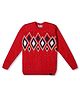 KNITCO Full Sleeves Diamond Designed Sweater - Red
