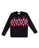 KNITCO Full Sleeves Diamond Designed Sweater - Black