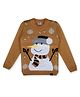 KNITCO Full Sleeves Snowman Designed Sweater - Beige