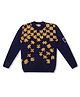 KNITCO Full Sleeves Puzzle Designed Sweater - Navy Blue