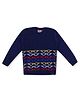 KNITCO Full Sleeves Sunglasses Designed Sweater - Navy Blue
