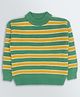 KNITCO Full Sleeves Striped Loose Fit Sweater - Maroon & Green